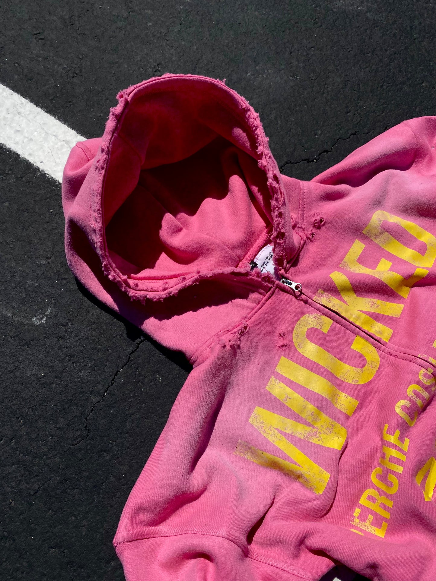 "BONEZ" Distressed Hoodie (Pink)