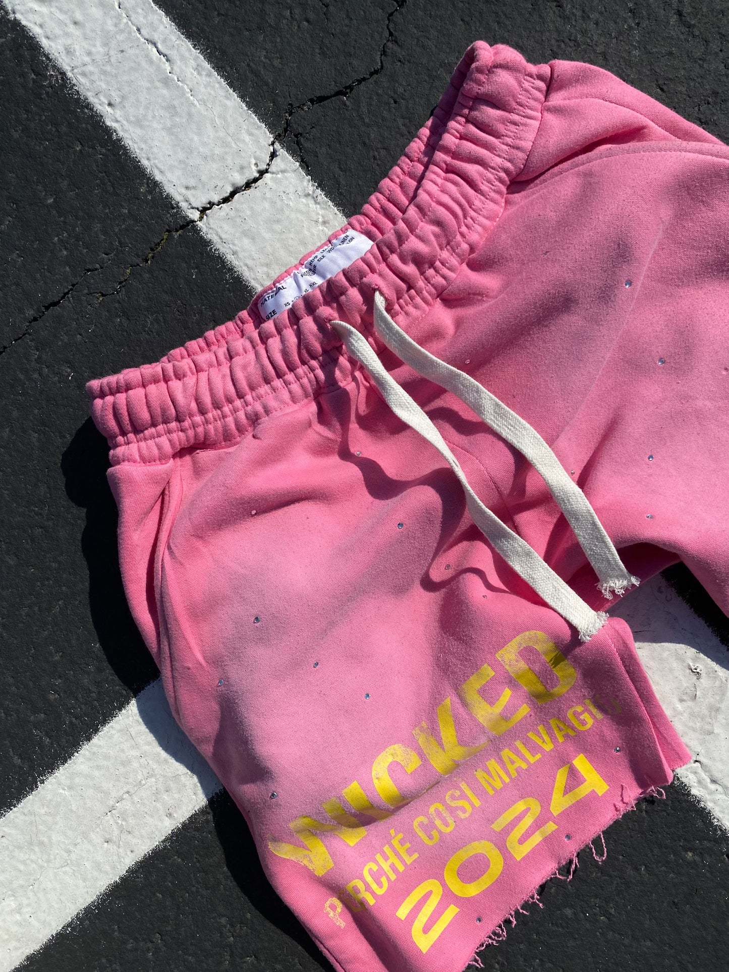 "BONEZ" Distressed Shorts (Pink)